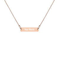Engraved Bar Chain Necklace
