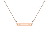 Engraved Bar Chain Necklace