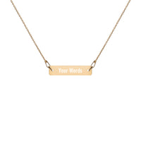 Engraved Bar Chain Necklace