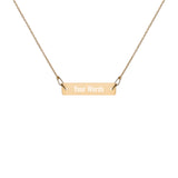 Engraved Bar Chain Necklace