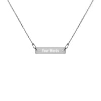 Engraved Bar Chain Necklace