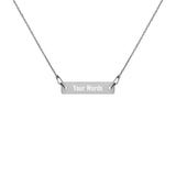 Engraved Bar Chain Necklace