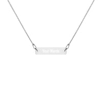 Engraved Bar Chain Necklace