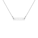 Engraved Bar Chain Necklace